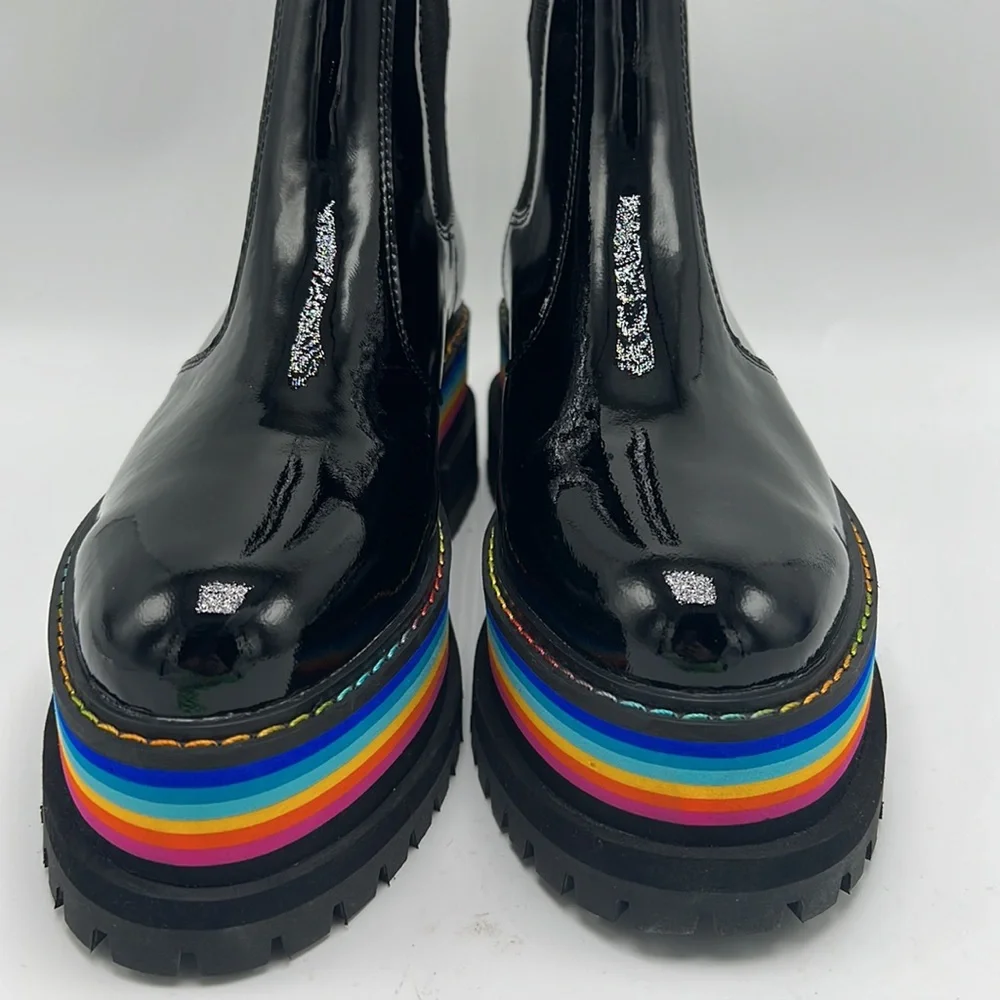 Kurt Geiger women's Birdie Rainbow Platform Chelsea Boots size 7.5 38.5 euro - Picture 5 of 7